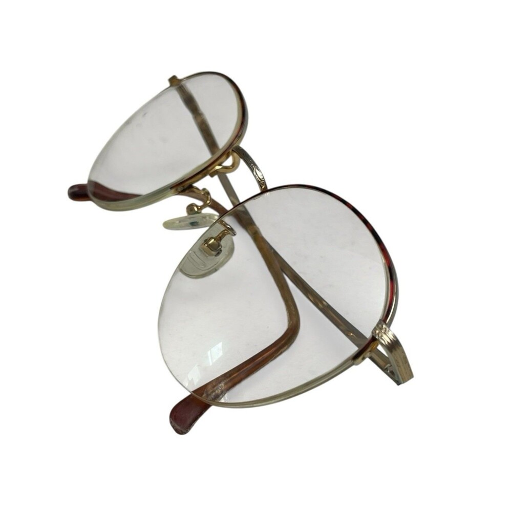 Vintage Tura Women's Half Rim Glasses Frames 52 21 Gold Tortoise Eyewear